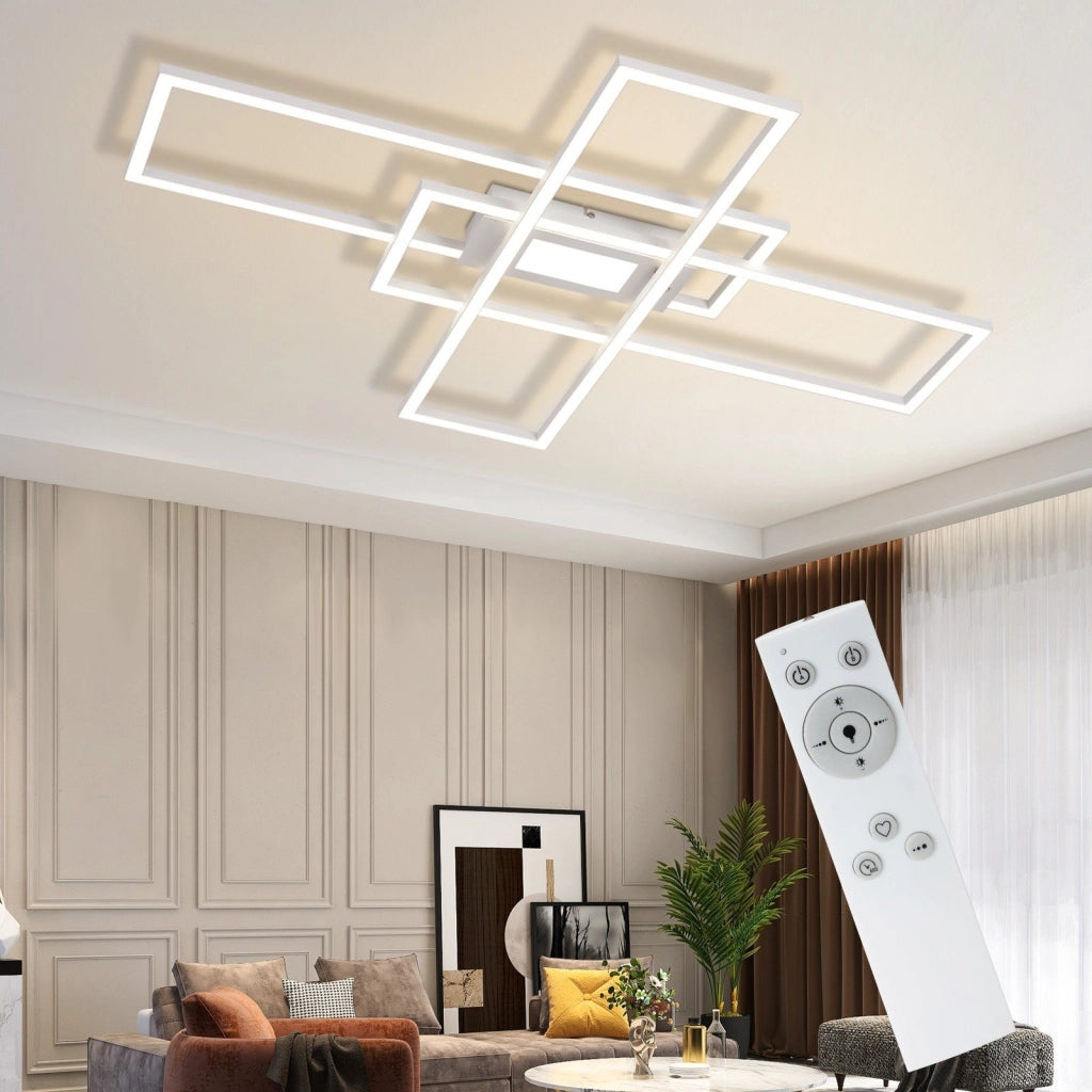 ZMH Lampada da soffitto plafoniera LED 50W design moderno telecomando per soggiorno