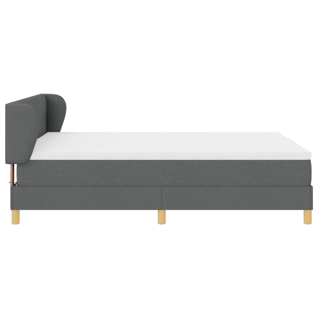 Letto a Molle  con Materasso Grigio Scuro 140x190 cm in Stoffa