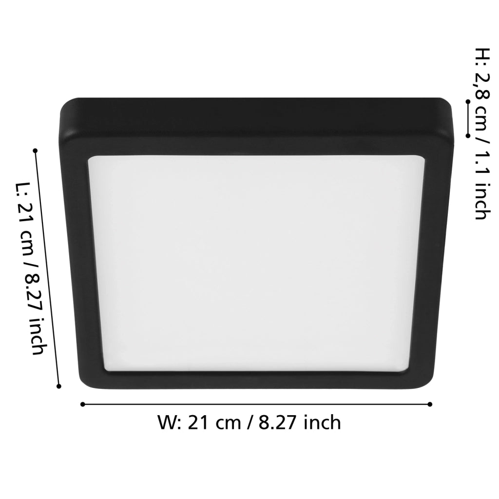 Plafoniera Moderna Fueva 5 In Acciaio Nero Led Integrato 17W 3000K Ip20