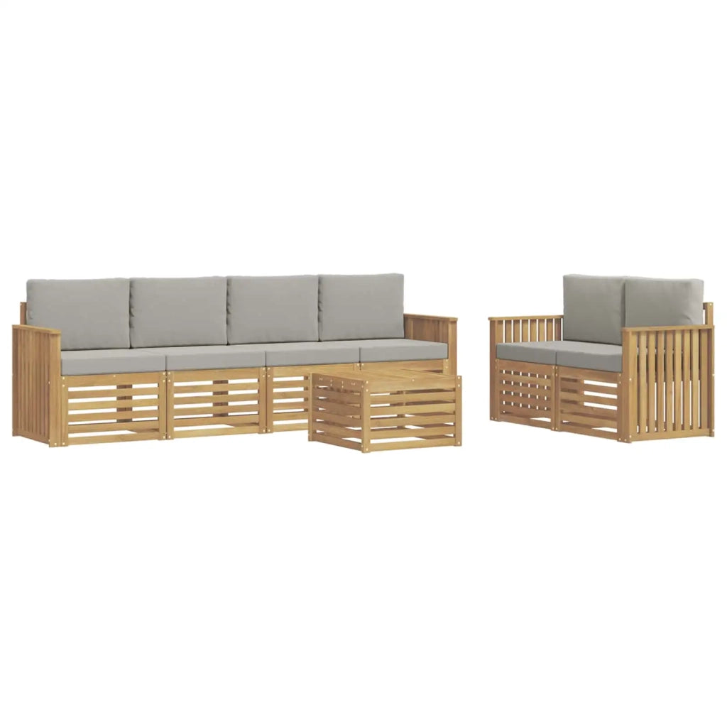 Set di divani da esterno 7 pcs Bianco e Grigio Chiaro 3391431