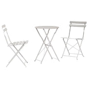 Set Bistro Pieghevole 3 pz | Set Salotto da Giardino Beige Acciaio