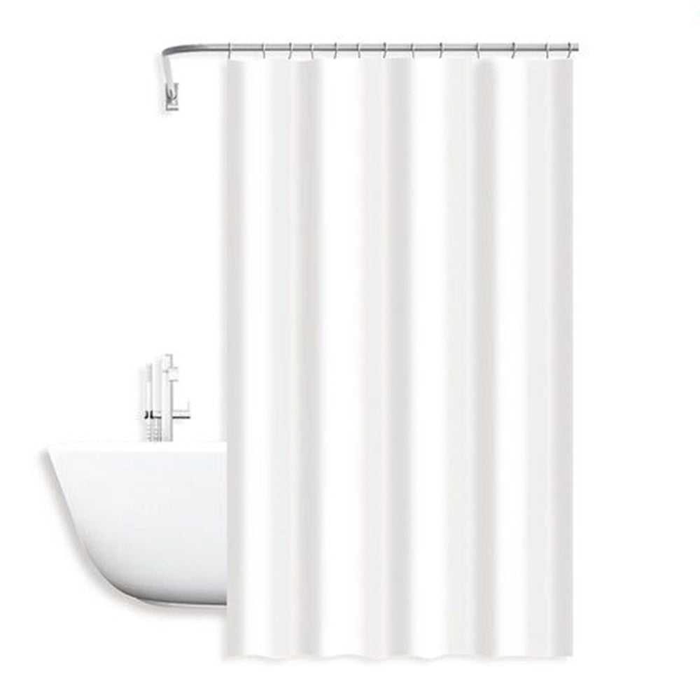Trade Shop - Tenda Doccia Antimuffa Impermeabile Poliestere 180x200 Cm Ganci Bagno Bianca 79856 -