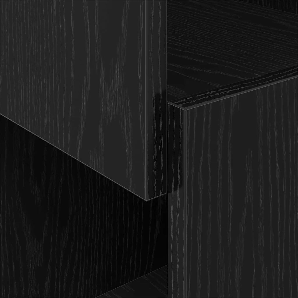 Mobile angolare 30,5x30x65cm Legno ingegnerizzato Rovere Nero 889838