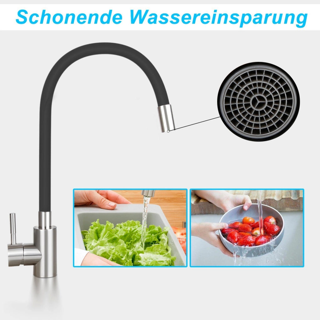 ZMH Rubinetti cucina in acciaio inox con getto estensibile e risparmio idrico