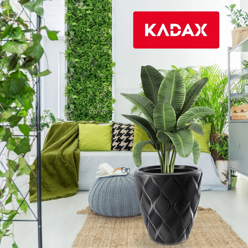 Vaso da fiori KADAX con inserto 42 cm, copertura per vaso da fiori in plastica alta