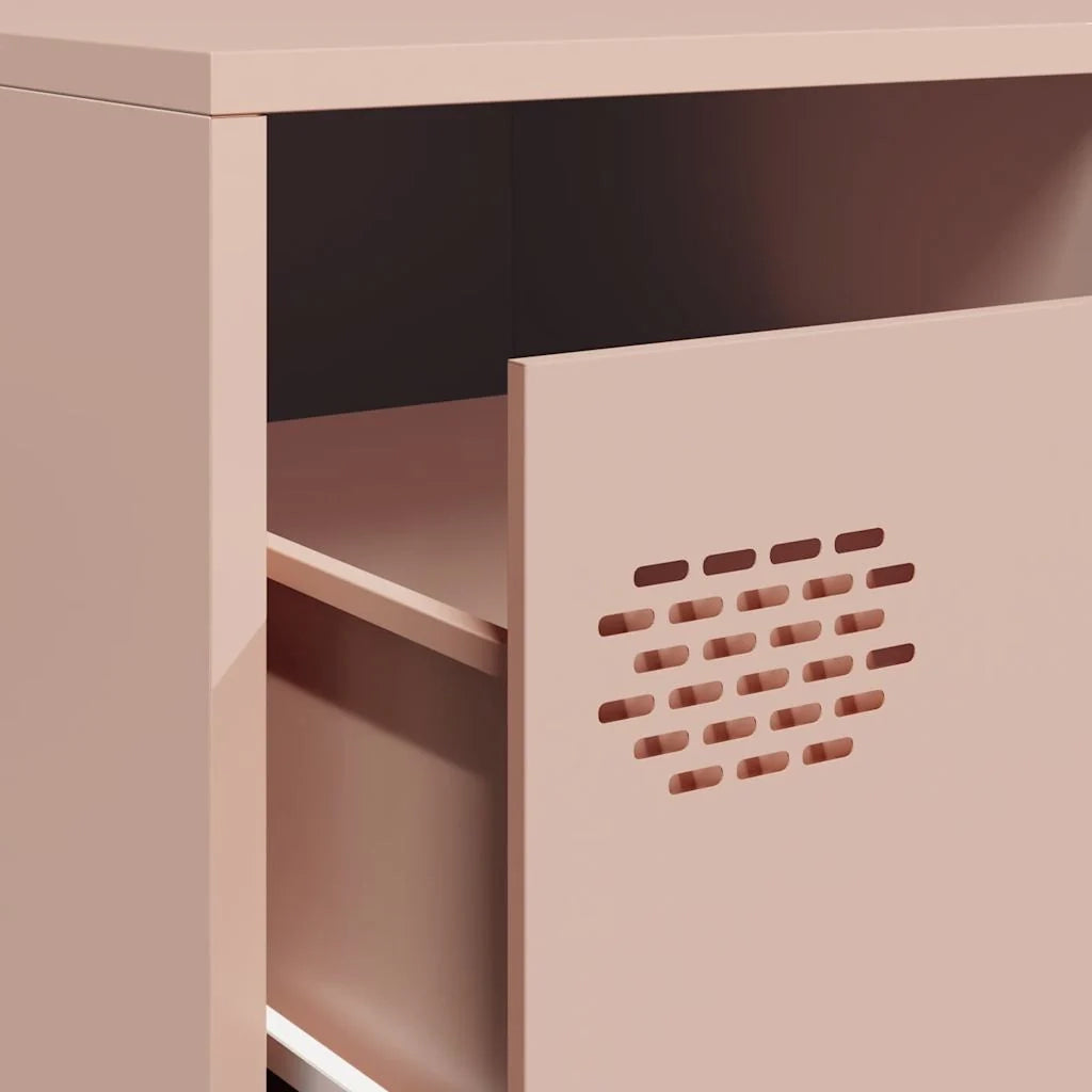 Mobile porta TV con ampio vano contenitore 202 x 39 x 43 cm design moderno e robusto in acciaio laminato a freddo rosa 02_0055633