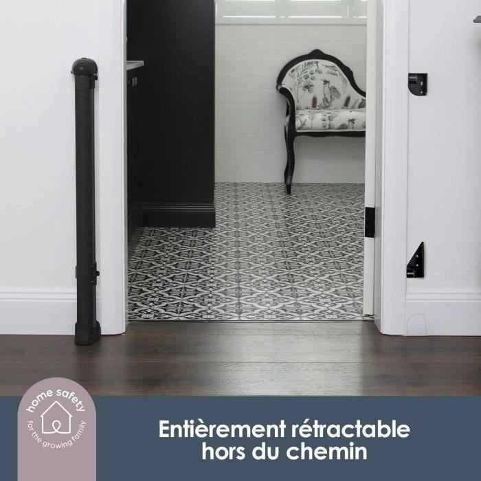Barriera di sicurezza retrattile extra alta - DREAMBABY - da 60 a 140 cm H90 cm - Nero