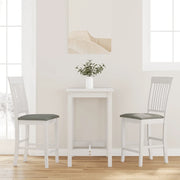Sgabelli da Bar con Cuscini 2 pz Bianco Legno Massello di Hevea 4102572