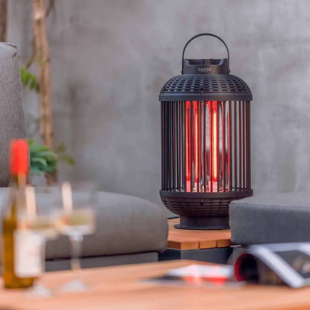 Sunred Lampada Riscaldante da Tavolo Indox 1200 W Alogeno Nero 441217