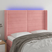 Testiera a LED-Testata con LED rosa 147x16x118/128 cm in Velluto 131950