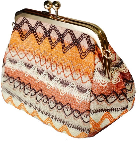 Clutch elegante avond tas per donna con maniglia schiena (arancione)