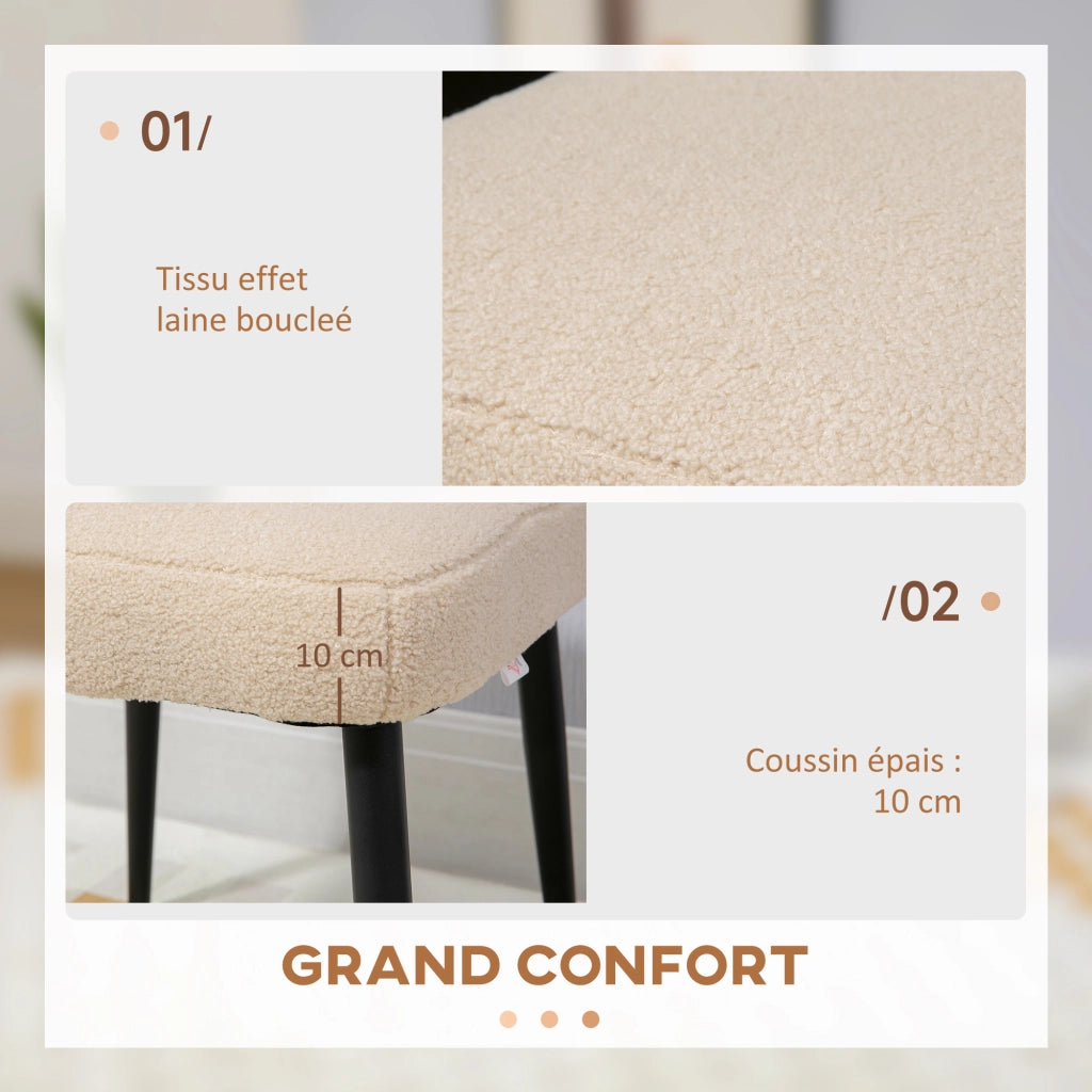 Tavolino pouf ¨C zephmum ¨C beige, effetto lana, 42x42x44 cm
