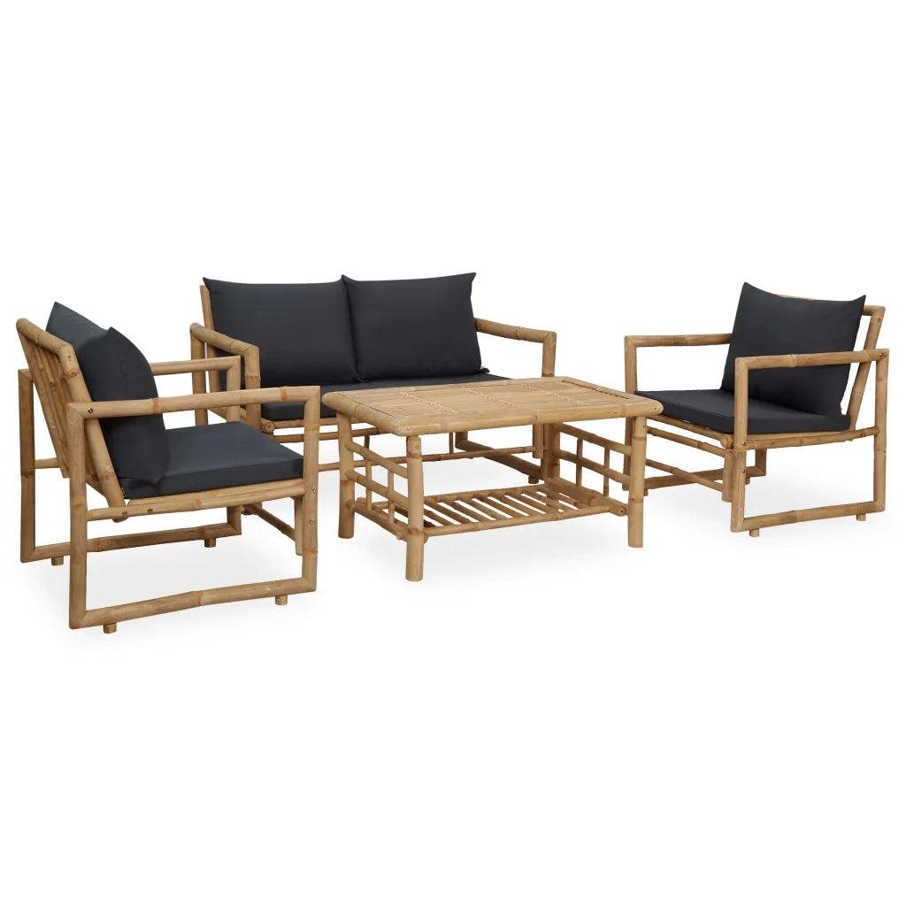 Set Divani da Giardino 4 pz con Cuscini in BambÃ¹ cod mxl 37779