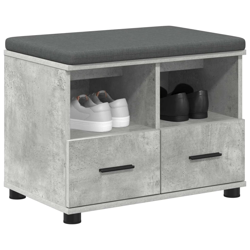 Panca per ingresso con cuscino-Sgabello-Panca da Corridoio Grigio cemento 60 x 38 x 46 cm 895892