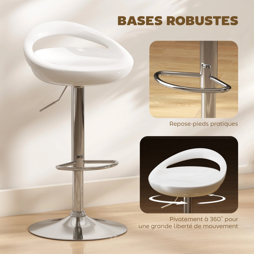 Sgabelli da bar regolabili ¨C zephmum ¨C 2 pezzi bianco 46x41x76-96cm