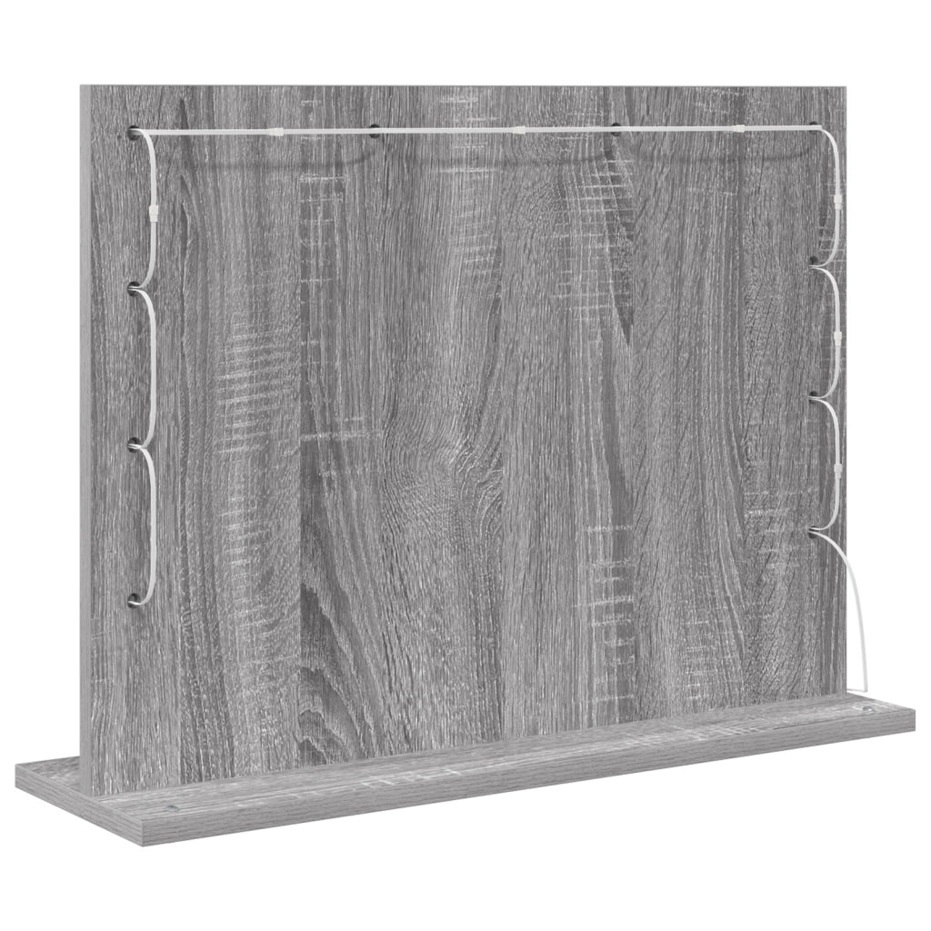Specchio da Toeletta Grigio Sonoma MDF, Vetro 60 x 45 x 18 cm
