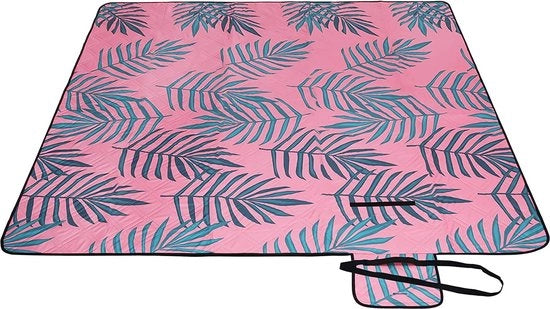 Tenda da picnic, 200 x 200 cm, grande asciugamano per mare, asciugamano per campeggio, fondo impermeabile, lavabile in lavatrice, pieghevole, per giardino, parco, mare, campeggio, canna da giardino tropicale