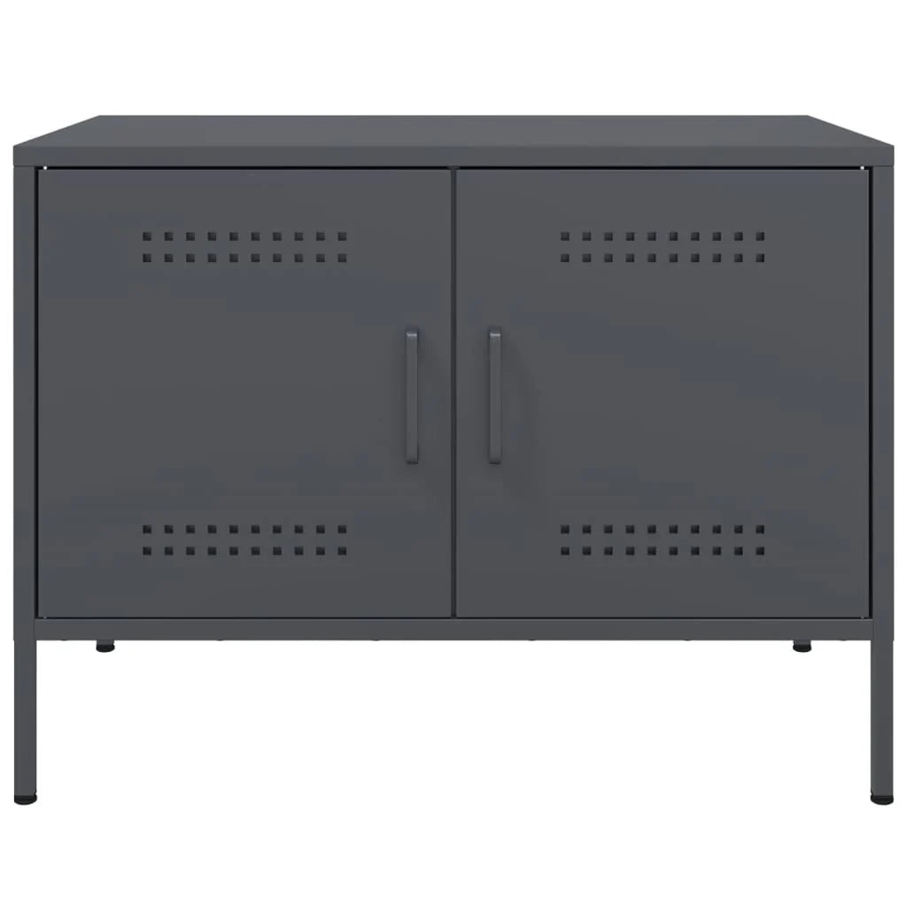 Mobile TV multimediale scaffale TV credenza mobile TV sala da pranzo soggiorno camera da letto 2 pezzi antracite 68 x 39 x 50,5 cm acciaio antracite 02_0028569