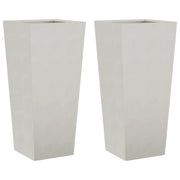 2 pz Fioriere | Cassetta per fiori | Vaso da Giardino 35x35x75 cm in Acciaio Inox