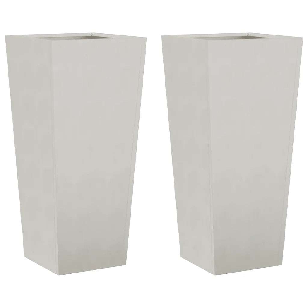 2 pz Fioriere | Cassetta per fiori | Vaso da Giardino 35x35x75 cm in Acciaio Inox