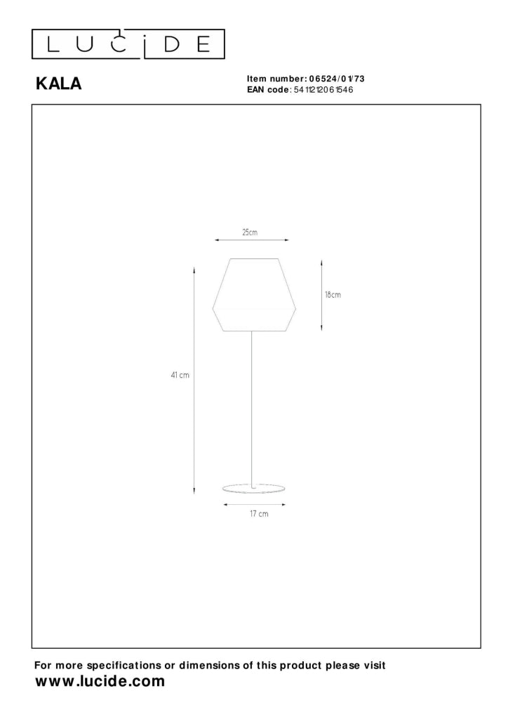 Lampada da tavolo KALA 1xE14 beige nera lino Lucide