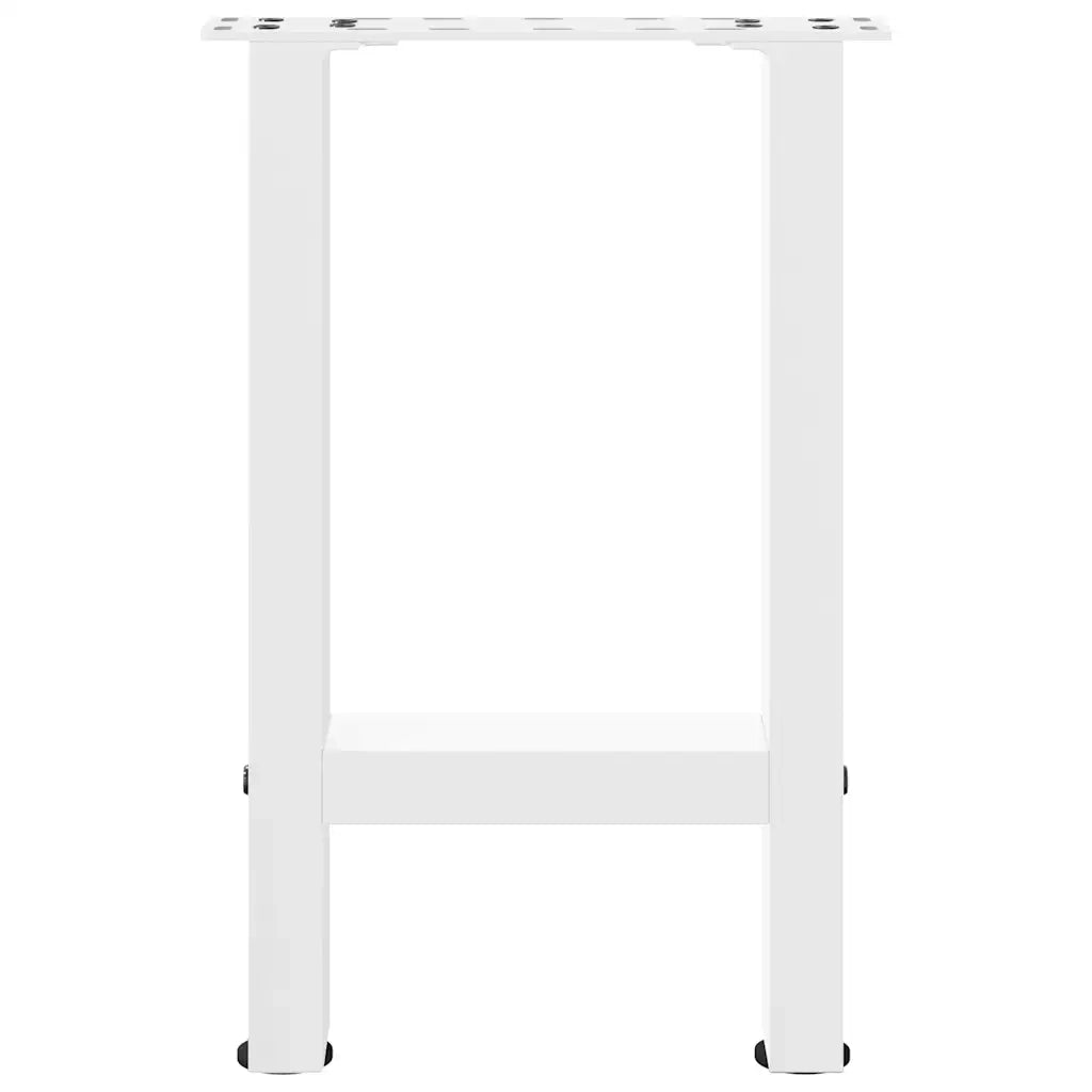 Gambe per Tavolino da Caff¨¨ Bianche 2 pz-Set di 2 Gamba per Tavolo 28x(42-43) cm Acciaio