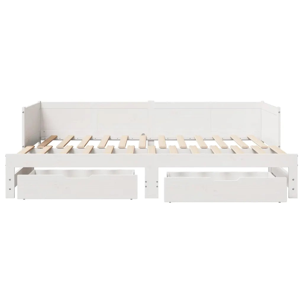Letto Estraibile con Cassetti senza Materasso Bianco 90x190 cm 3302218