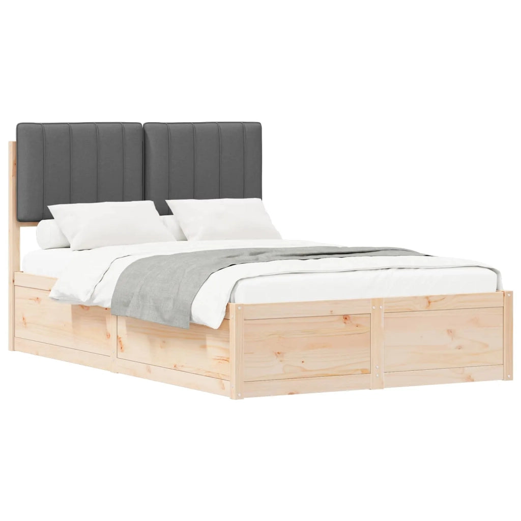 Letto con Testiera Rivestita Grigio scuro 120 x 190 cm