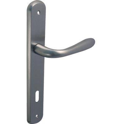 MANIGLIA GOCCIA CROMO PLACCA FORO PATENT - ZAMA CROMO SATINATA Q8 I.MM 90 CF=PZ 2- 1 confezioni