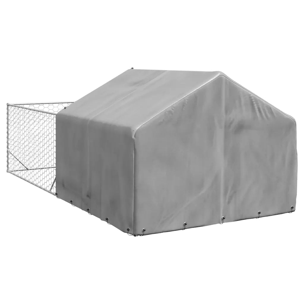 Cuccia per Cani da Esterno con Recinto 5x2x1,5m Acciaio Zincato CFW7238200