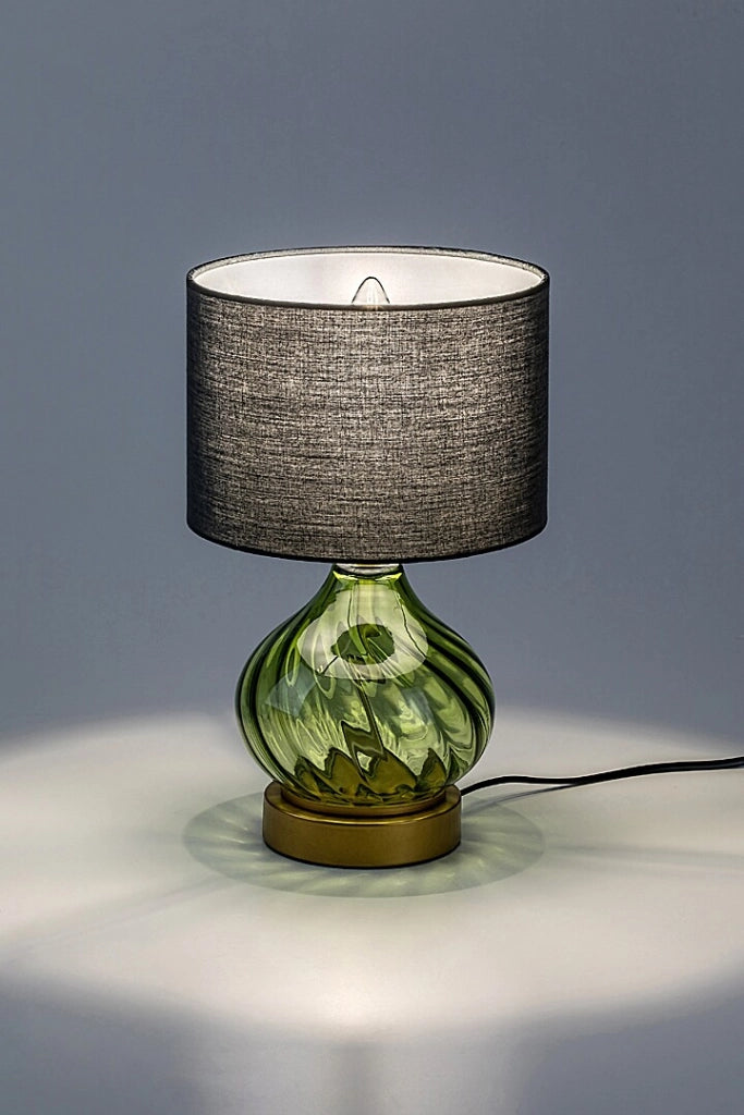 Lampada da tavolo Rabalux Pirelo vetro verde E14 nero