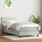 Giroletto a Molle con Materasso Grigio Chiaro 80x210 cm Velluto 3316185