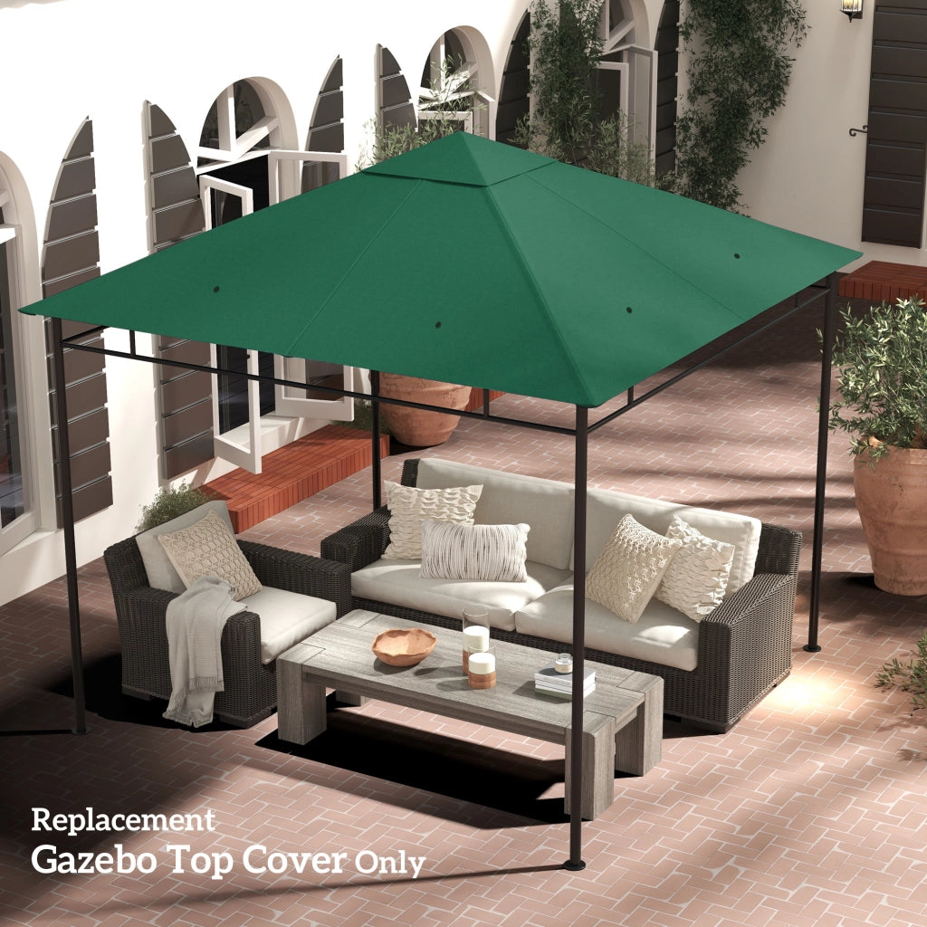 Tetto per Gazebo da Giardino 3x3m ¨C zephmum ¨C Poliestere Verde