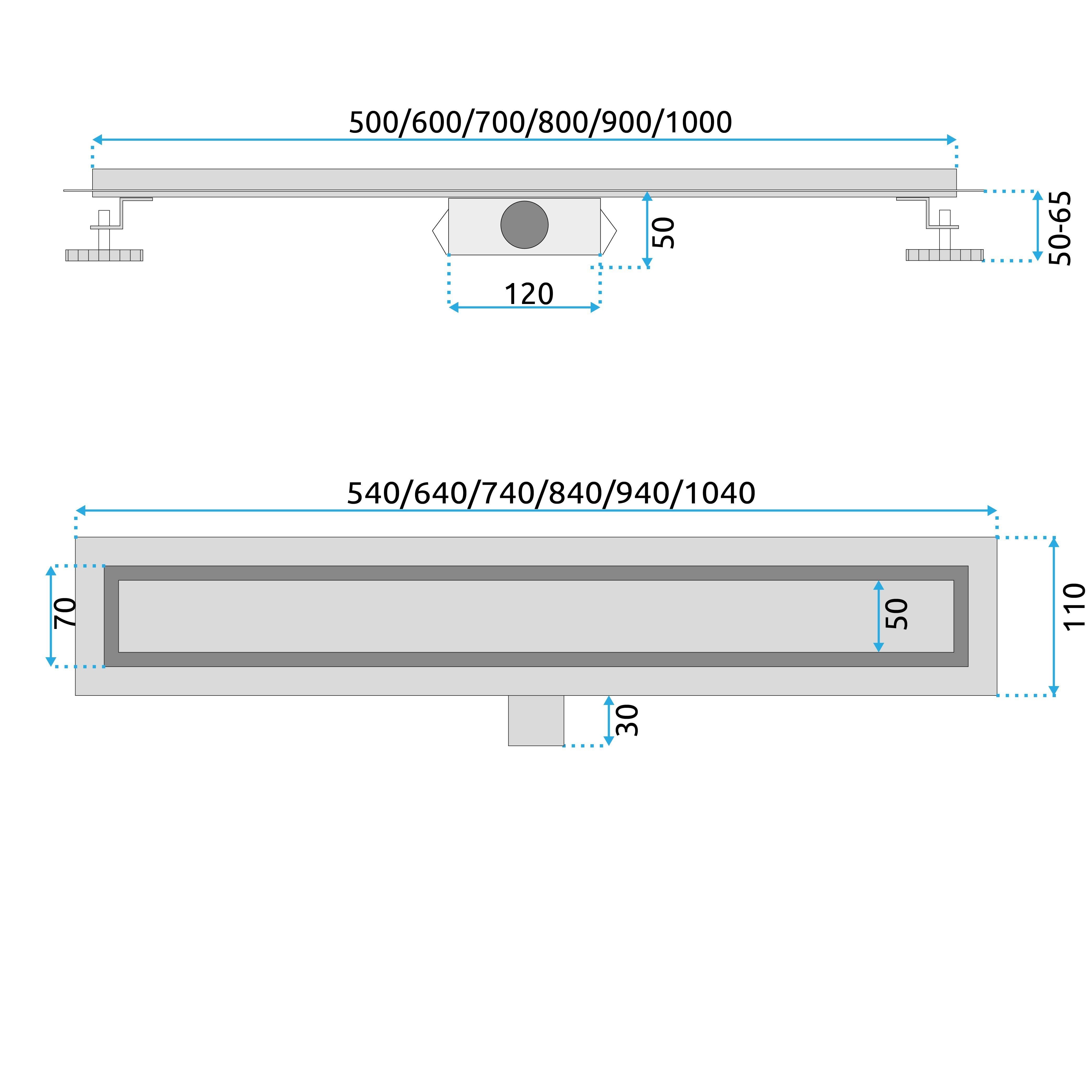 Scarico Lineare Neox Brush Nickel 50