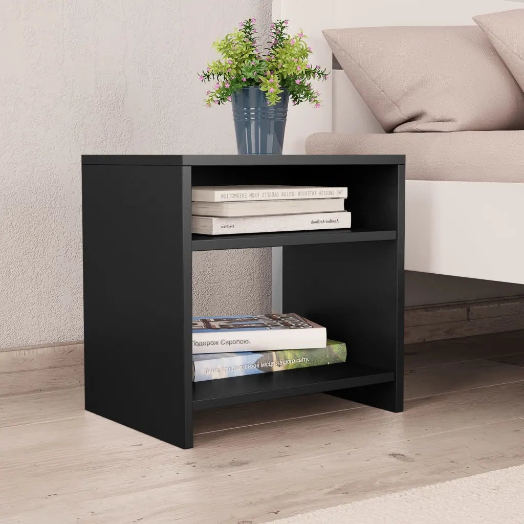 Comodini 2 pz Nero 40x30x40 cm in Truciolato  cod mxl 31194