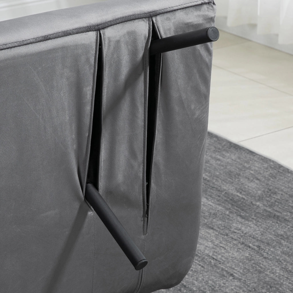 POLTRONA LETTO 102 x 73 x 81 cm Grigio scuro in tessuto con 2 cuscini