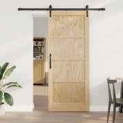 Porta scorrevole ORKDAL Naturale e Nero 86 x 211 cm