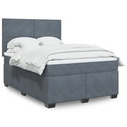 Giroletto a Molle con Materasso Grigio Scuro 140x200 cm Velluto 3290925