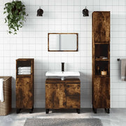 Armadietto Bagno Rovere Fumo 65x33x60 cm in Legno Multistrato 831617