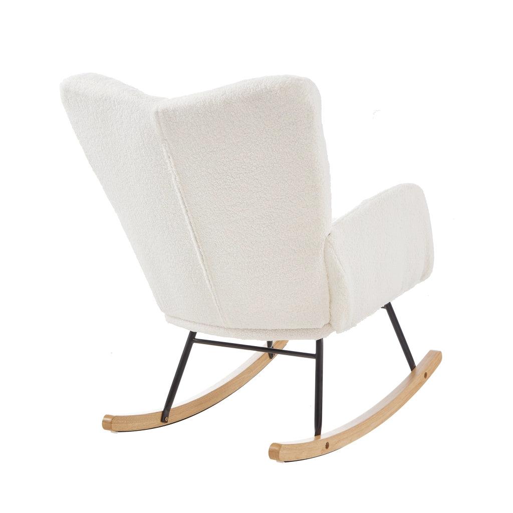 Poltrona a Dondolo Scandinava ¨C MINIMAL ¨C Legno e Metallo, 69x89x101 cm