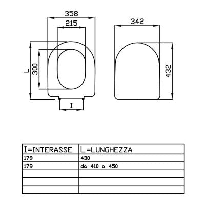Copriwater compatibile per wc Dolomite serie Quadrarco
