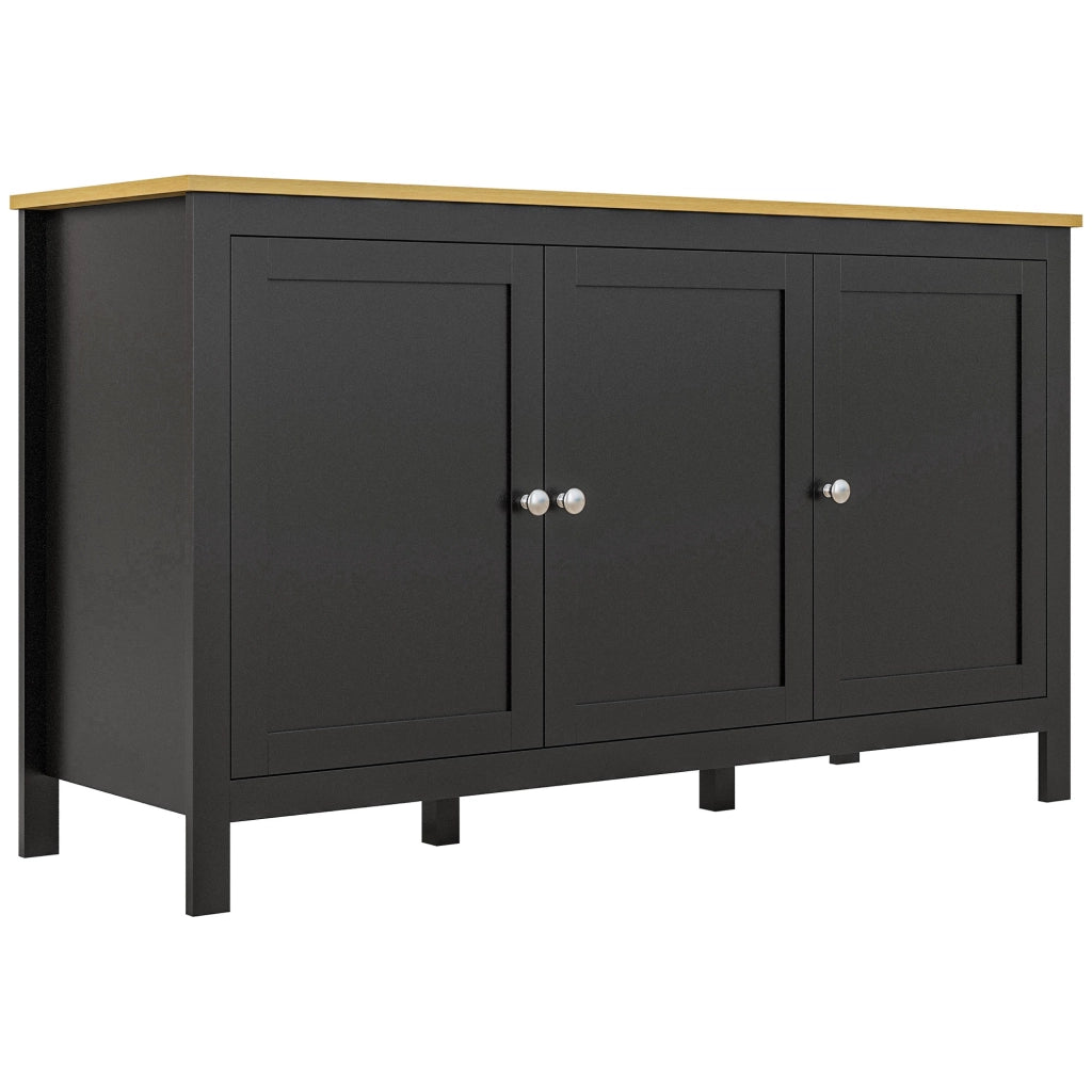 Armadio con 3 porte e 2 ripiani regolabili ¨C zephmum ¨C 120x40x70 cm nero