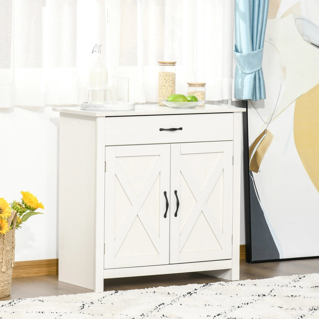 Buffet ¨C zephmum ¨C 2 porte grange, cassetto, bianco, 80x39.7x80 cm