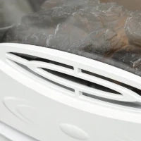 Camino Elettrico Effetto Fiamma e 3 Lati Aperti, Temperatura Regolabile 900W-1800W, Copertura 20-25m², 39x26x54.8cm, Bianco
