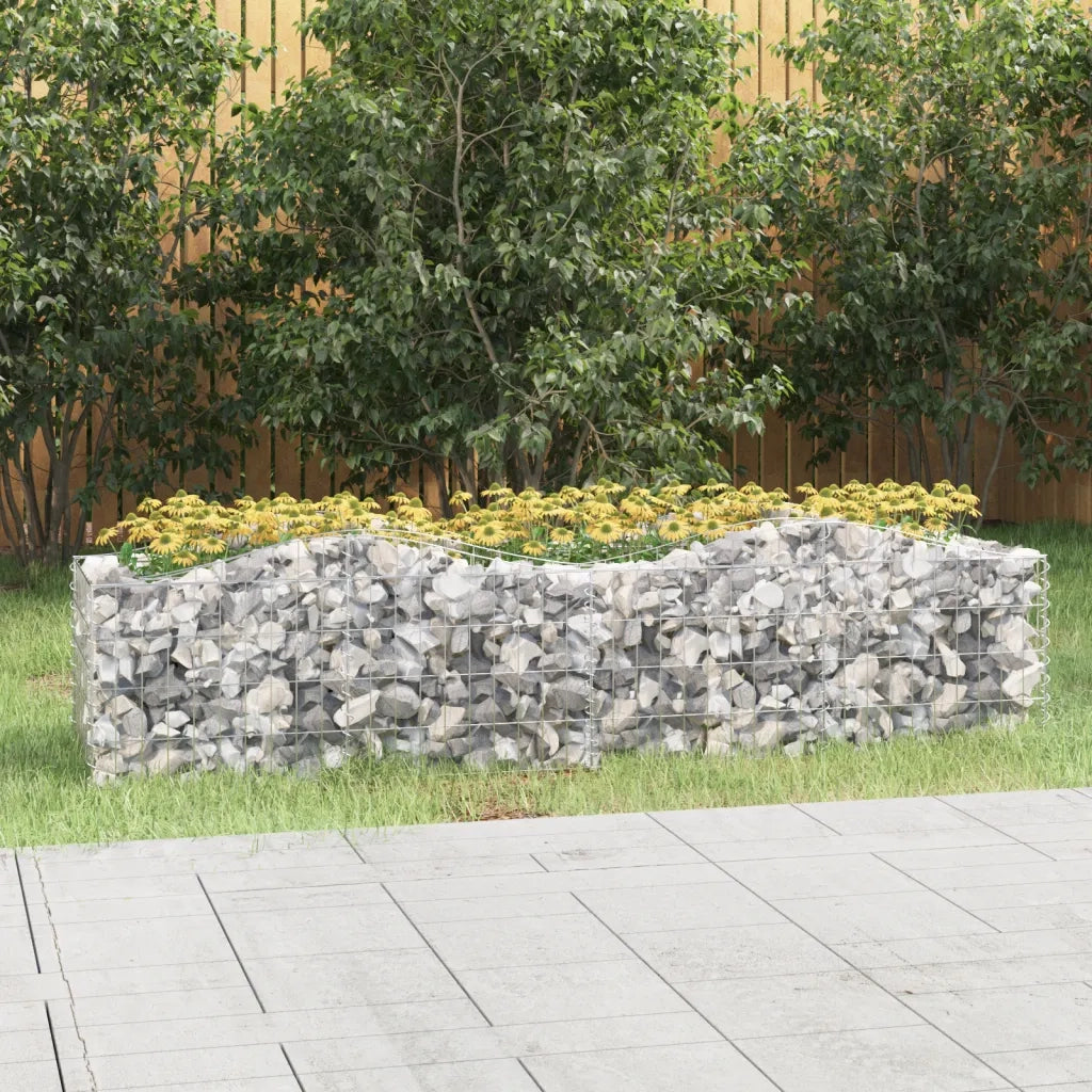 Gabbione ad Arco con Letto Rialzato 200x50x50 cm Ferro Zincatocod mxl 110710