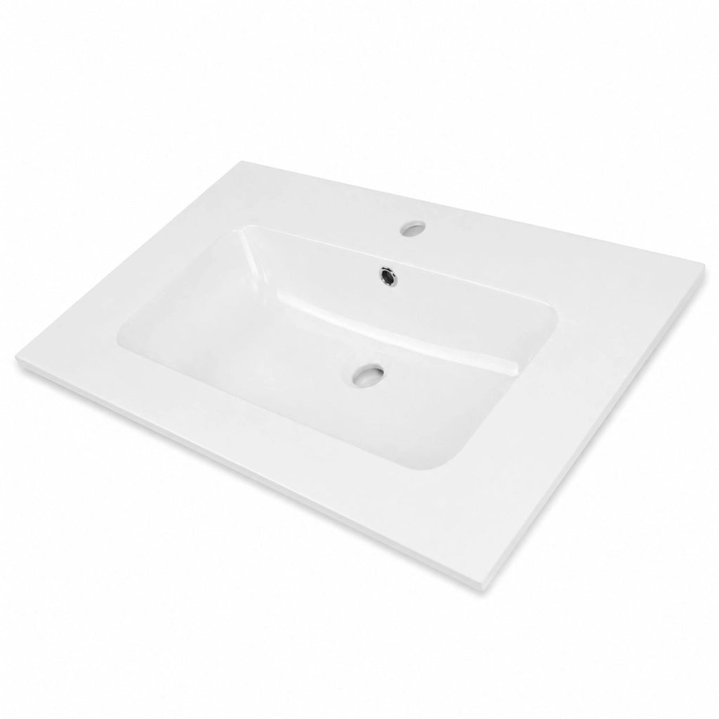 Lavabo da incasso in mineral marmo bianco 81x46 cm elegante e funzionale per mobile bagno *** confezione 1