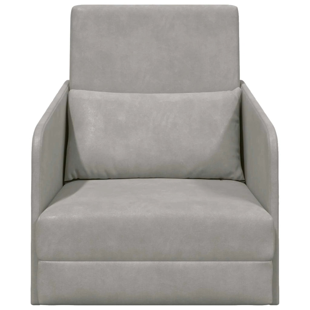 Divano Letto Pieghevole-Sofa Letto-Daybed-Divanetto Grigio chiaro 65 x 80 x 83 cm Velluto
