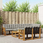 Set di divani da esterno 9 pcs Grigio Naturale e Chiaro