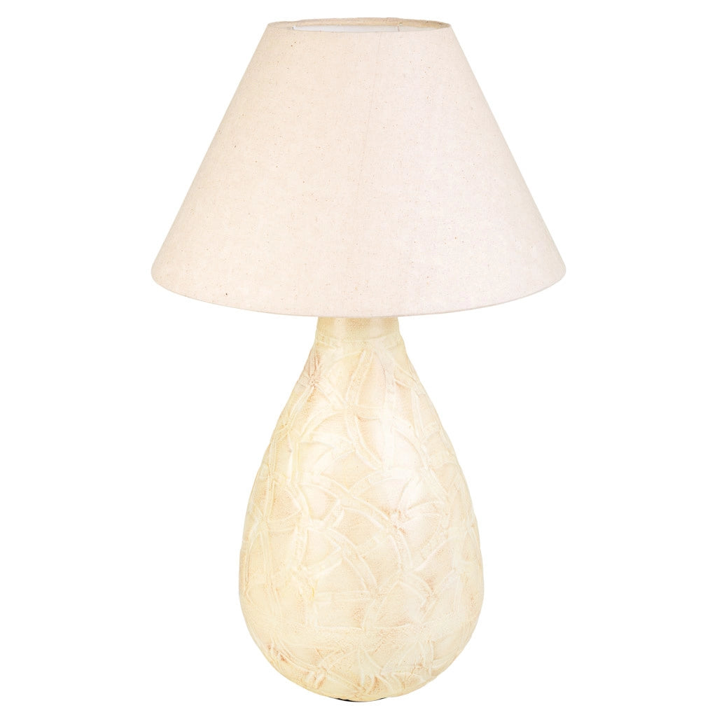 Lampada da tavolo in metallo panna 33x33x60h