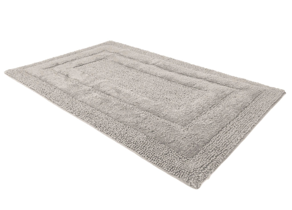 Tappeto Casa Bagno Cotone Spugna Morbida Tinta Unita Antiscivolo Sirio Perla - 55x100 - Perla